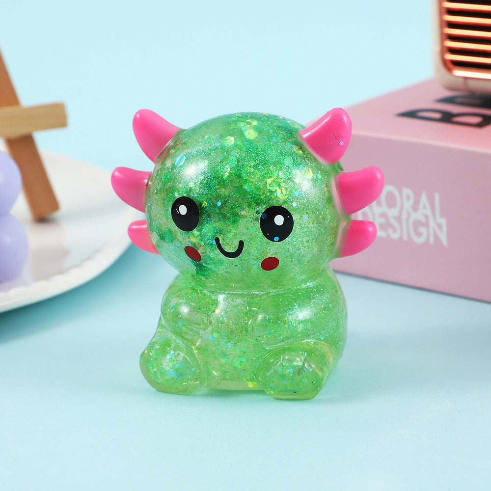 Sequin Axolotl Slow Rebound Stress Relief Toy