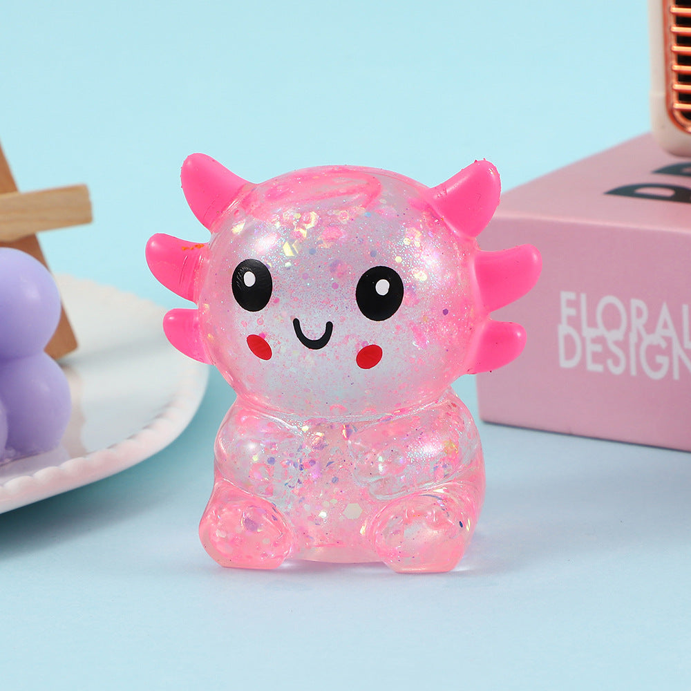 Sequin Axolotl Slow Rebound Stress Relief Toy