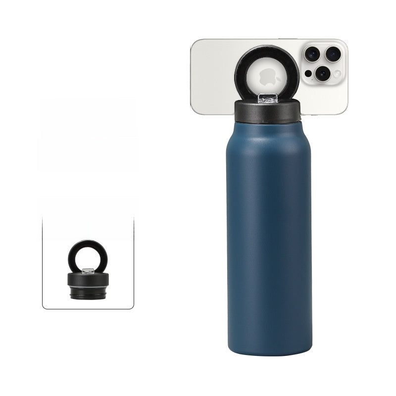 Magnetic Insulated Water Bottle with Phone Holder