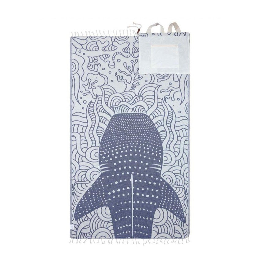 Cross-Border Bestseller Seashells Towel Bag, Two-In-One Convertible Beach Towel Bag