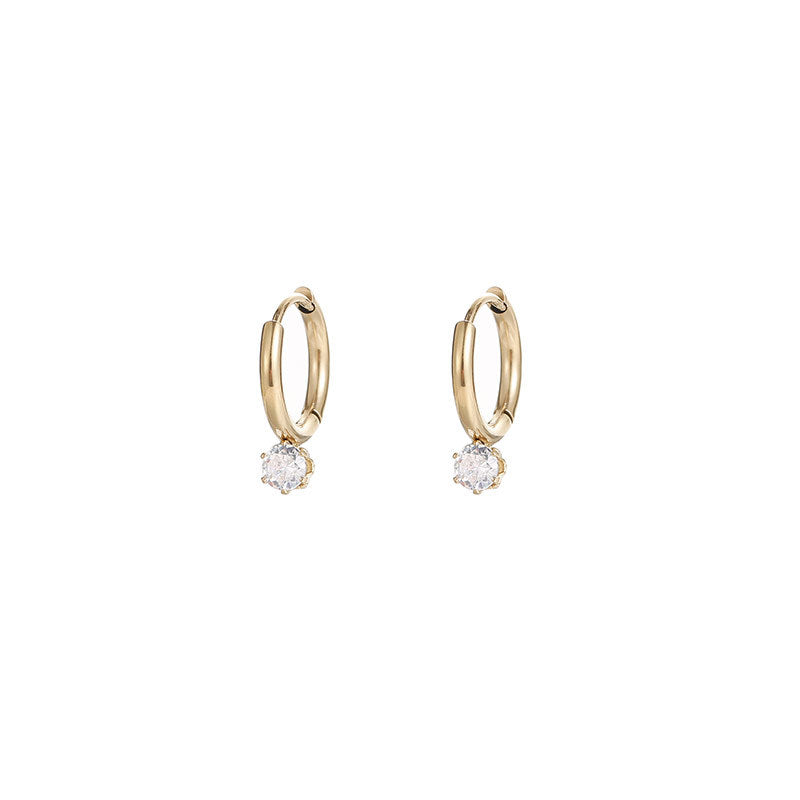 Minimalist Geometric Diamond Earrings