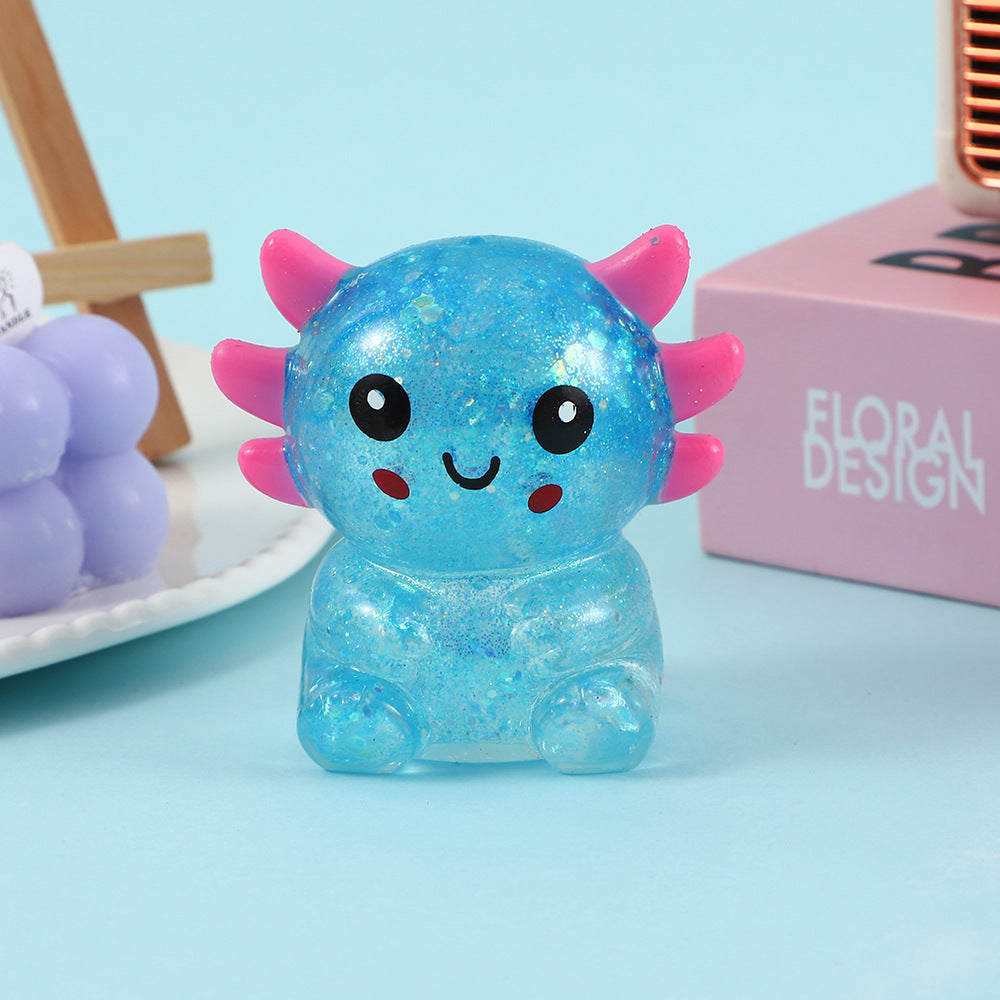 Sequin Axolotl Slow Rebound Stress Relief Toy